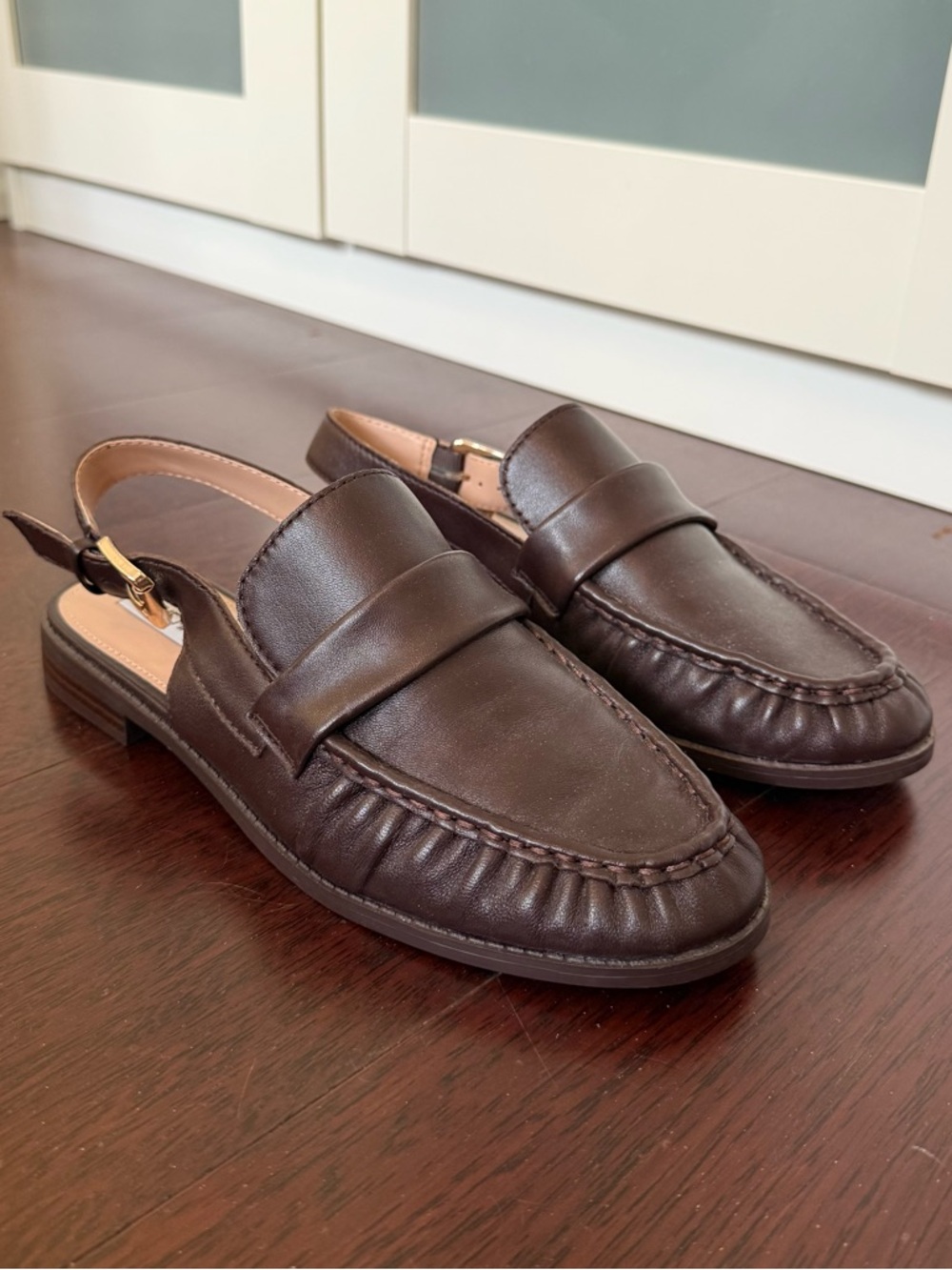 Steve Madden Dark Brown Leather Slingback Loafer - Picture 2 of 5
